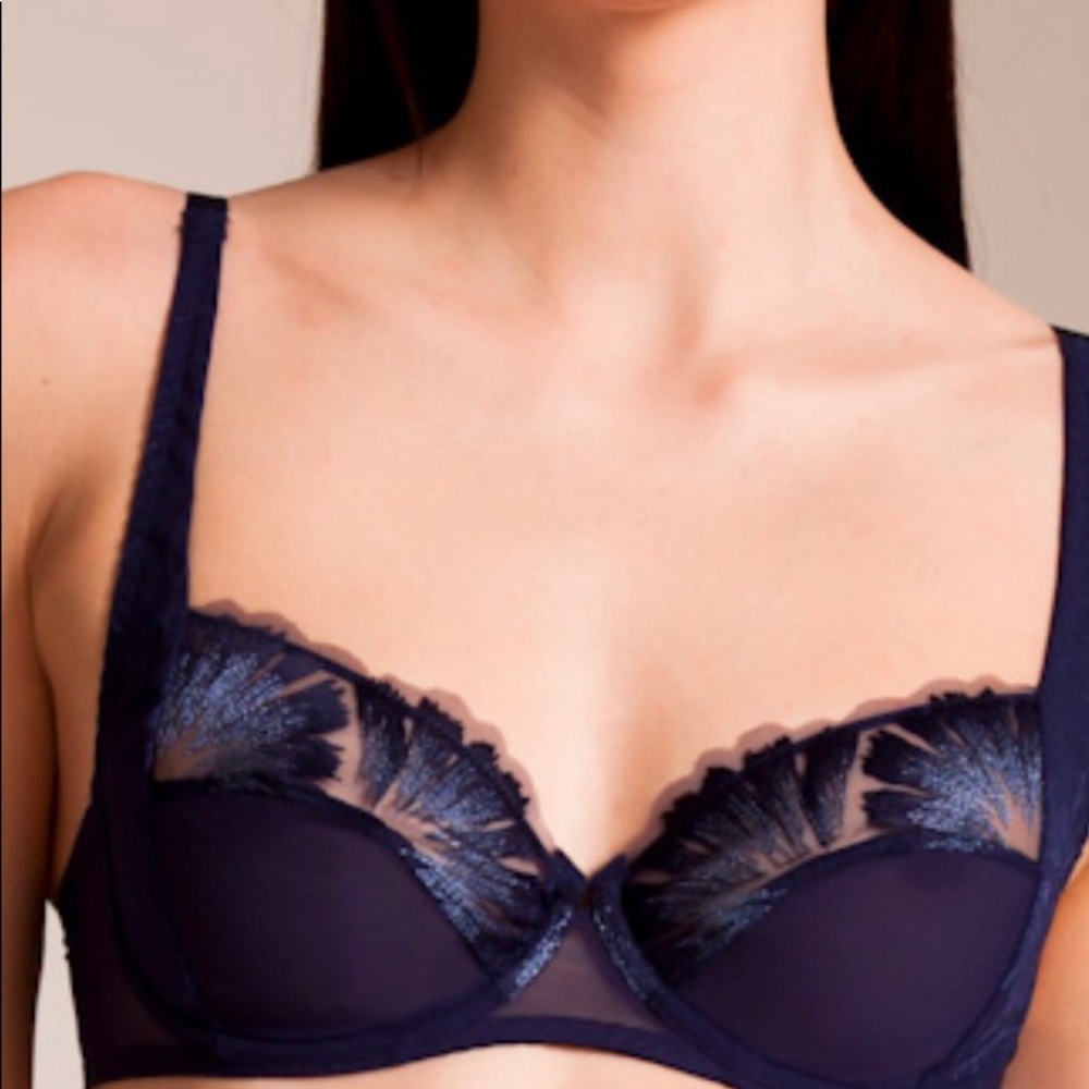 Simone Perele Manille full cup bra 38D NWT navy